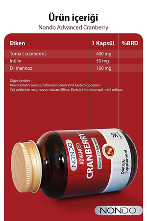 Nondo Advanced Cranberry 30 Kapsül