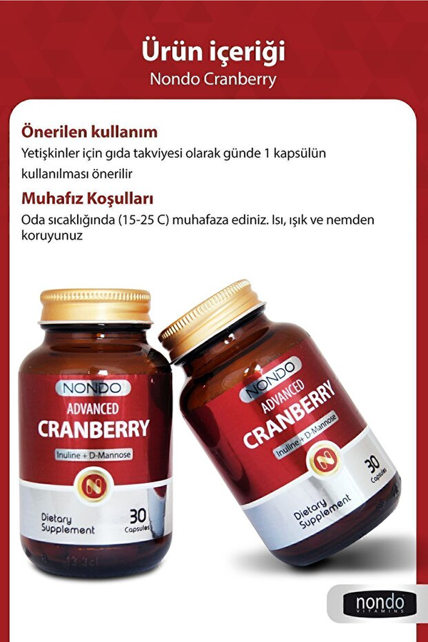 Nondo Advanced Cranberry 30 Kapsül