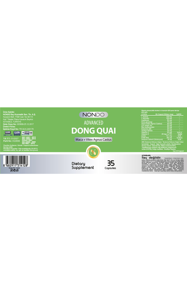 Nondo Advanced Dong Quai 35 Kapsül