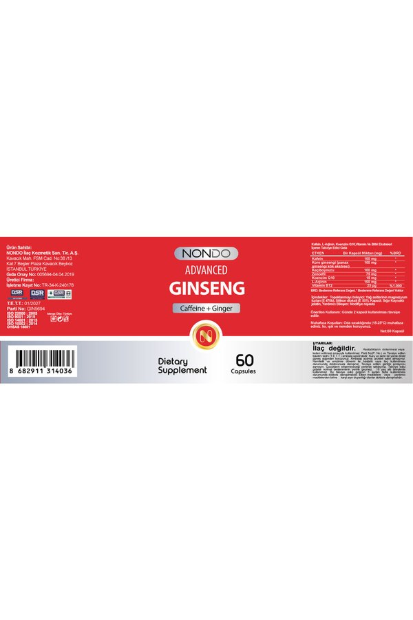 Nondo Advanced Ginseng 60 Kapsül