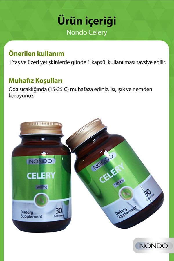 Nondo Celery 500 mg 30 Kapsül