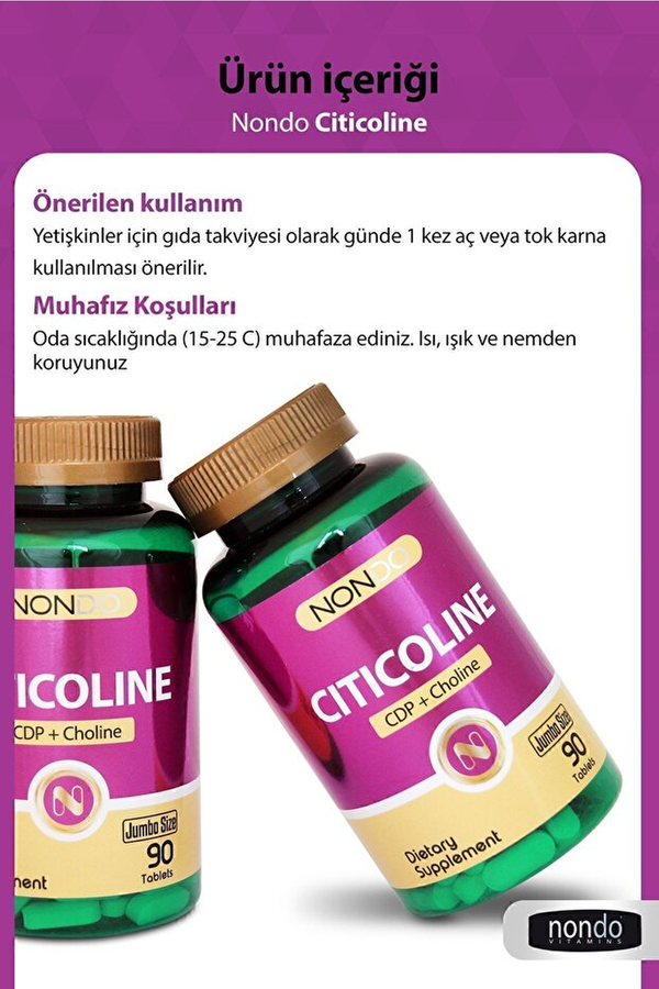 Nondo Citicoline Jumbo Size 90 Tablet