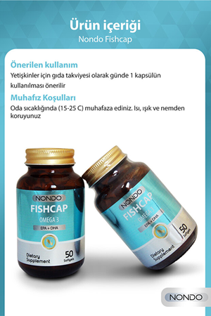 Nondo Fishcap Omega-3 Balık Yağı EPA-DHA 50 Soft Jel