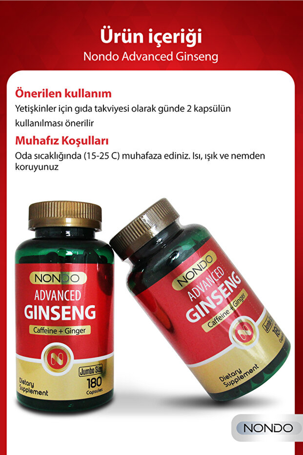 Nondo Ginseng Jumbo Boy 180 Kapsül