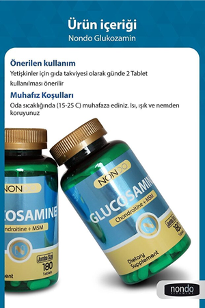 Nondo Glukozamin + MSM Jumbo Size 180 Tablet