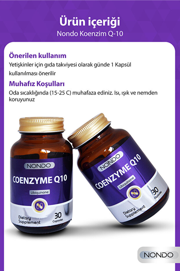 Nondo Koenzim Q-10 100 mg 30 Kapsül
