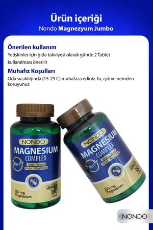 Nondo Magnezyum Kompleks Jumbo Boy 125 mg 180 Tablet