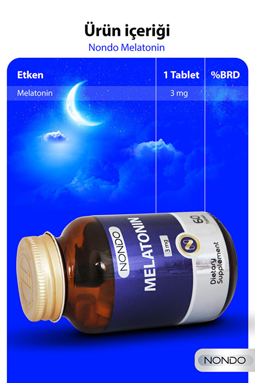 Nondo Melatonin 3 mg 60 Tablet