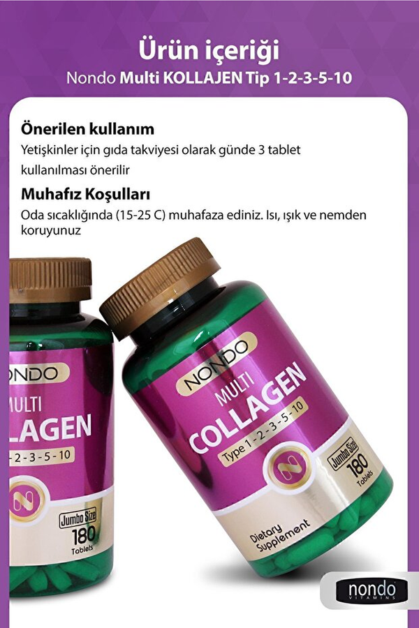 Nondo Multi Kolajen Jumbo Size 180 Tablet