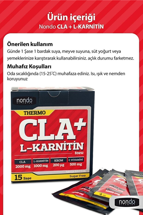 Nondo Thermo CLA L-Carnitine 15 Saşe