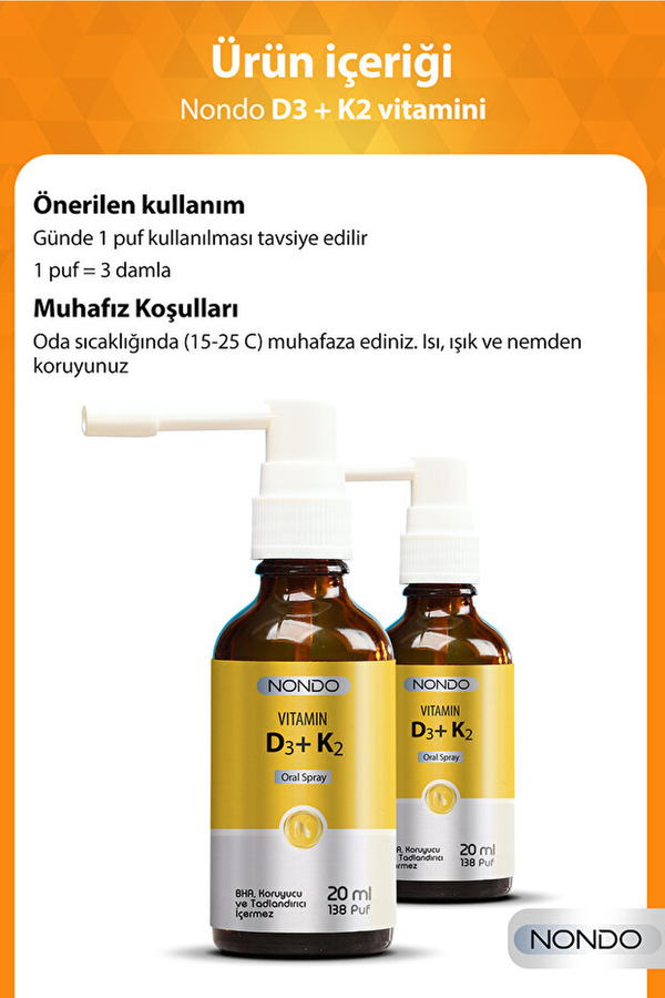 Nondo Vitamin D3 & K2 20 ml