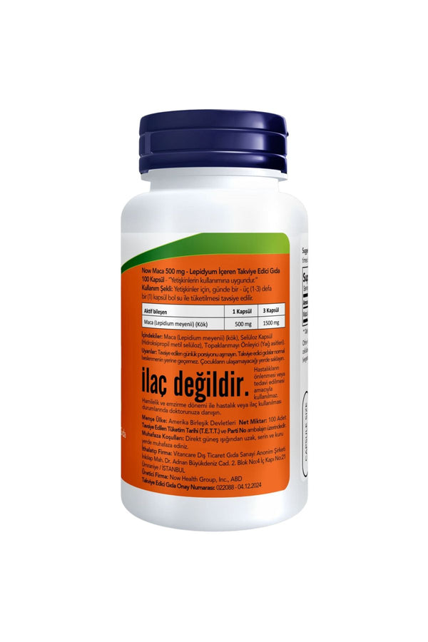 Now Maca 500 mg 100 Kapsül