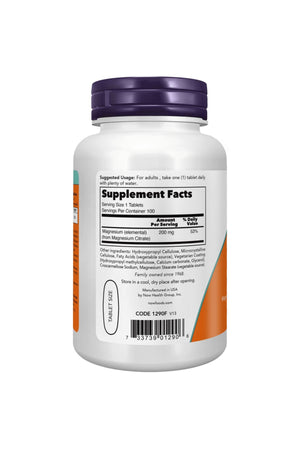 Now Magnesium Citrate 200 mg 100 Tablet