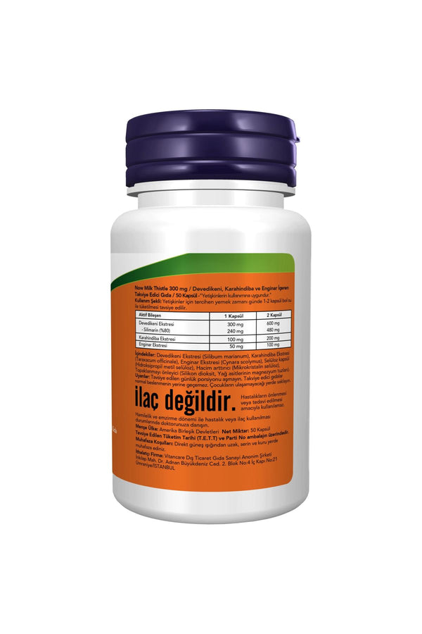 Now Milk Thistle 300 mg 50 Kapsül