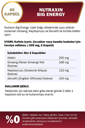 Nutraxin Big Energy 60 Kapsül