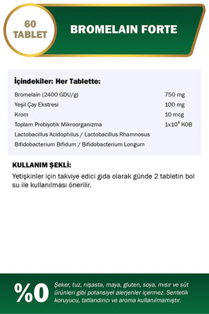 Nutraxin Bromelain Forte 750 mg 60 Tablet