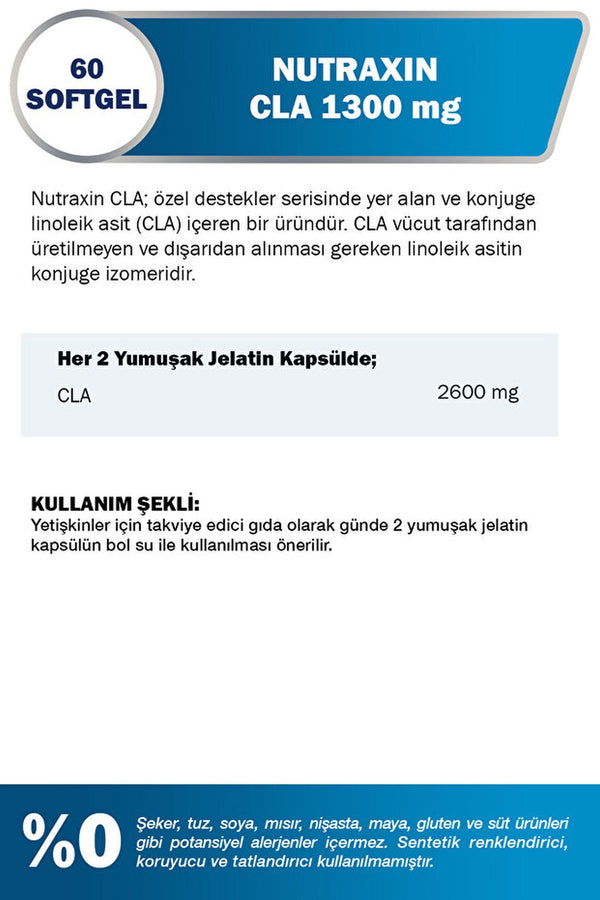Nutraxin CLA 1300 mg 60 Soft Jel