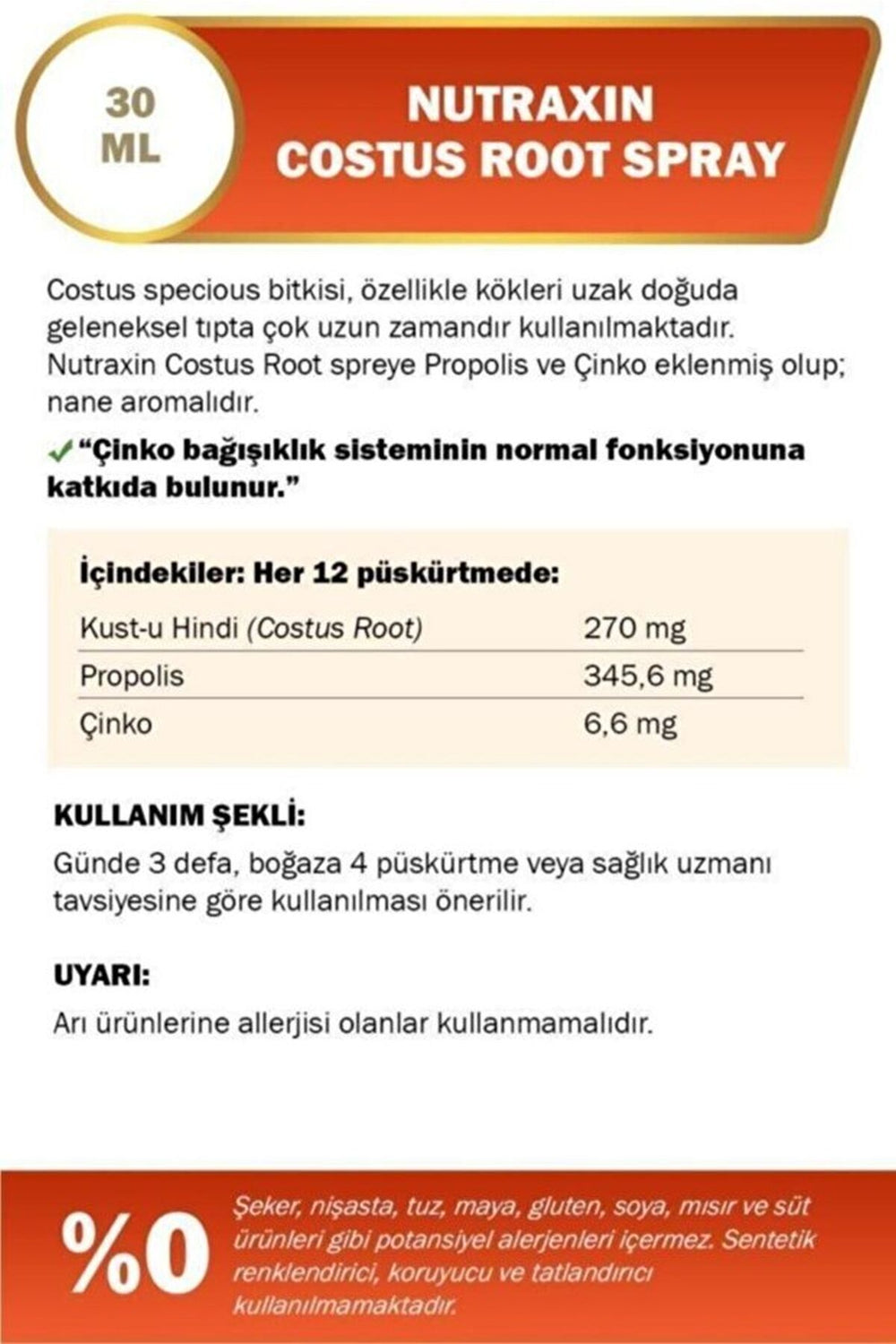 Nutraxin Costus Root 30 ml