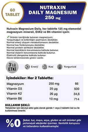 Nutraxin Magnesium Daily 250 mg 60 Tablet