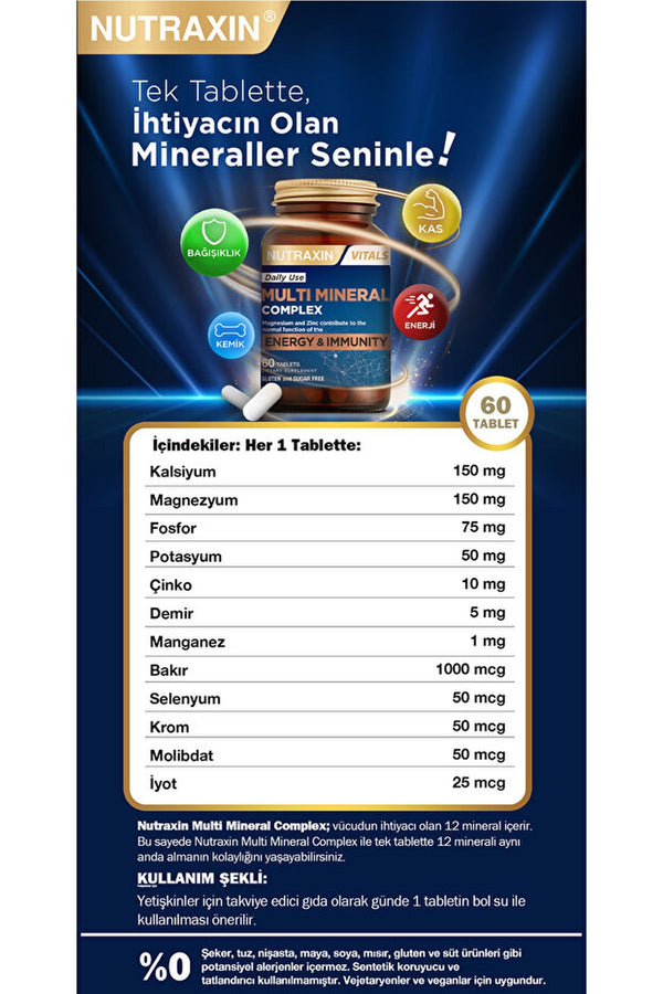 Nutraxin Multi Mineral Complex 60 Tablet