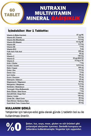 Nutraxin Multivitamin Mineral Immune 60 Tablet