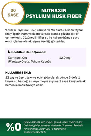 Nutraxin Psyllium Husk Fiber 30 Saşe