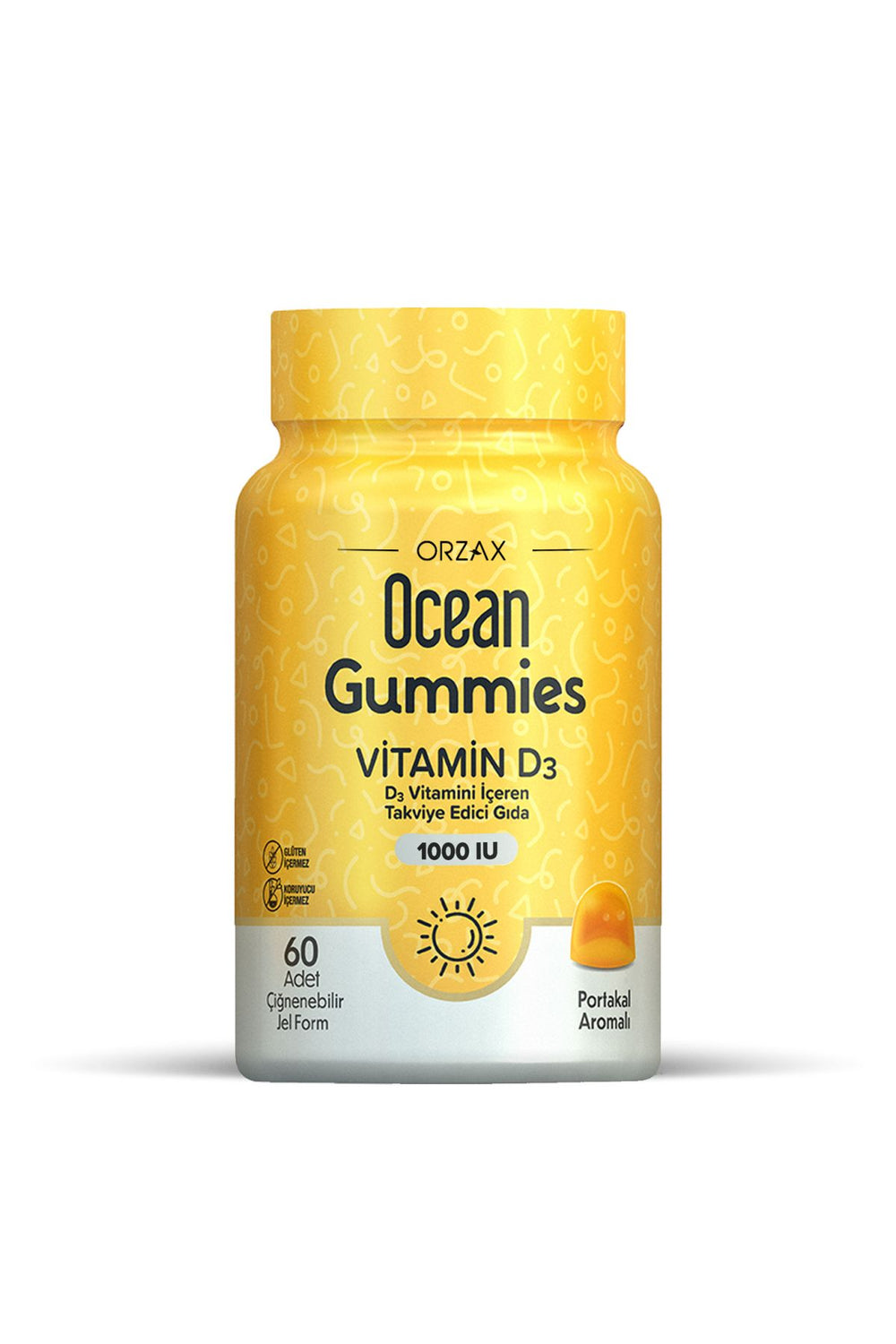 Orzax Ocean Gummies Vitamin D3 1000 IU 60 Çiğnenebilir Form