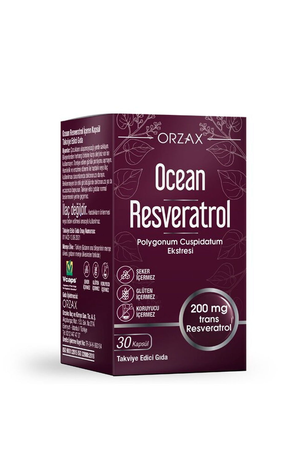 Orzax Ocean Resveratrol 200 mg 30 Kapsül