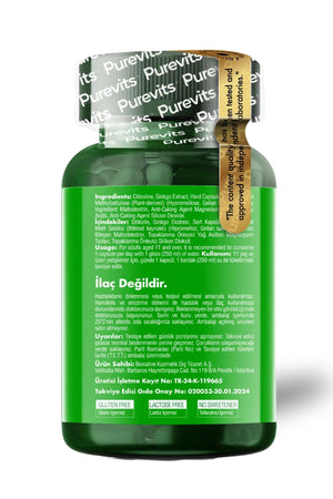 Purevits Ginkgo Biloba Citicoline + Focus 30 Kapsül