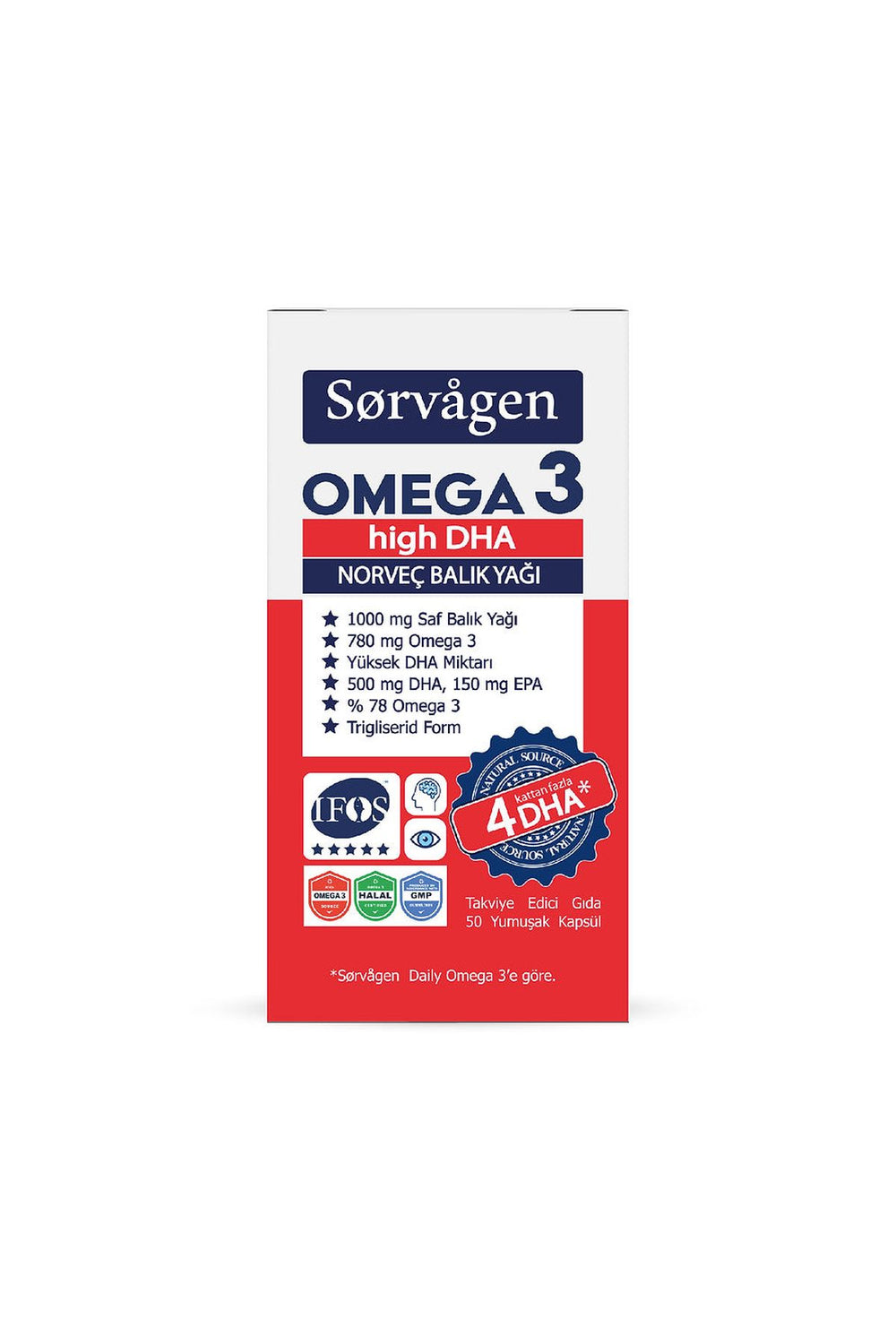 Sorvagen Omega-3 High DHA 50 Kapsül