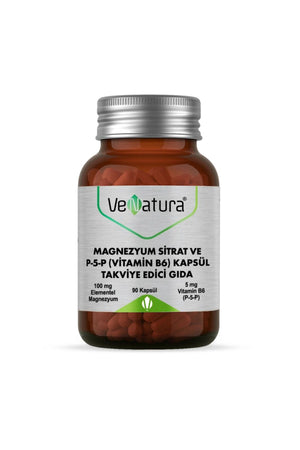 Venatura Magnezyum Sitrat ve P5P (Vitamin B6) 90 Kapsül