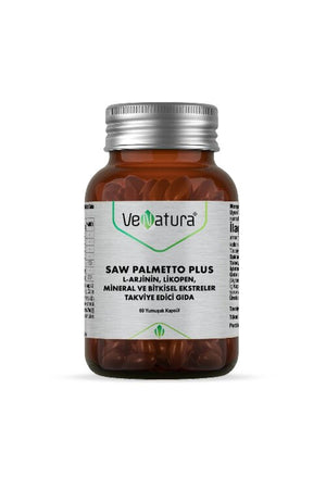 Venatura Saw Palmetto Plus L-Arjinin, Likopen, Mineral ve Bitkisel Ekstreler 60 Kapsül