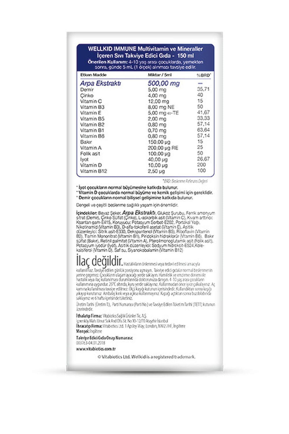 Vitabiotics Wellkid Immune Liquid 150 ml