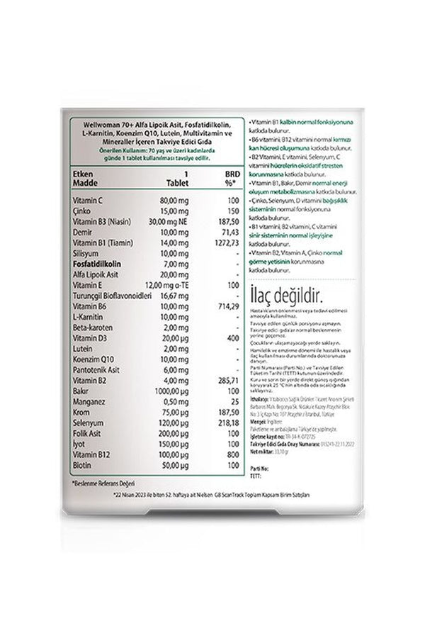 Vitabiotics Wellwoman 70+ 30 Tablet