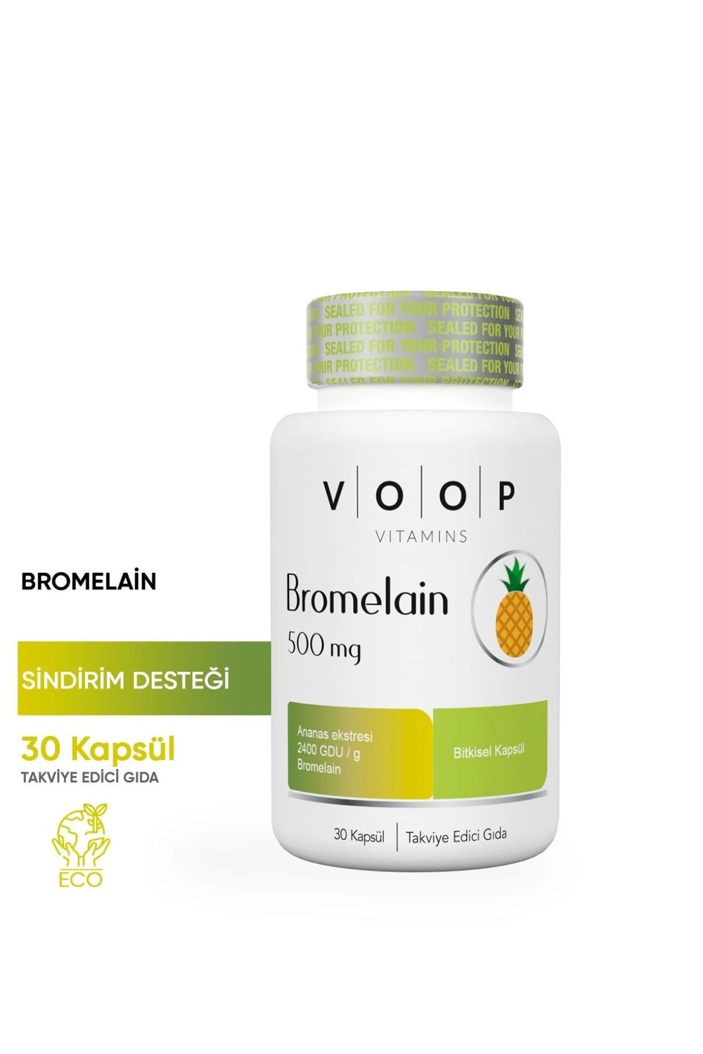 Voop Bromelain 500 mg 30 Kapsül