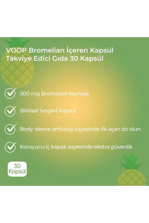 Voop Bromelain 500 mg 30 Kapsül