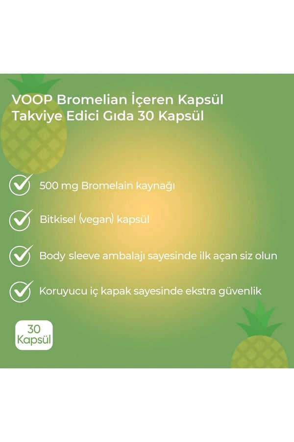 Voop Bromelain 500 mg 30 Kapsül