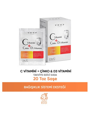Voop C Vitamini, D3 Vitamini ve Çinko 20 Saşe