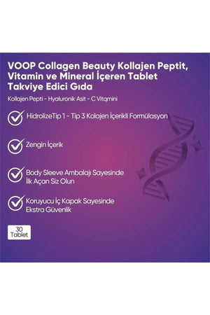 Voop Collagen Beauty Tip I ve Tip III Kolajen 30 Tablet