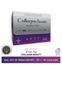Voop Collagen Beauty Yüksek Biyoaktif Hidrolize Tip I & Tip III Kolajen 10 Tüp