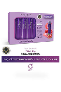 Voop Collagen Beauty Yüksek Biyoaktif Hidrolize Tip I & Tip III Kolajen 7 Tüp