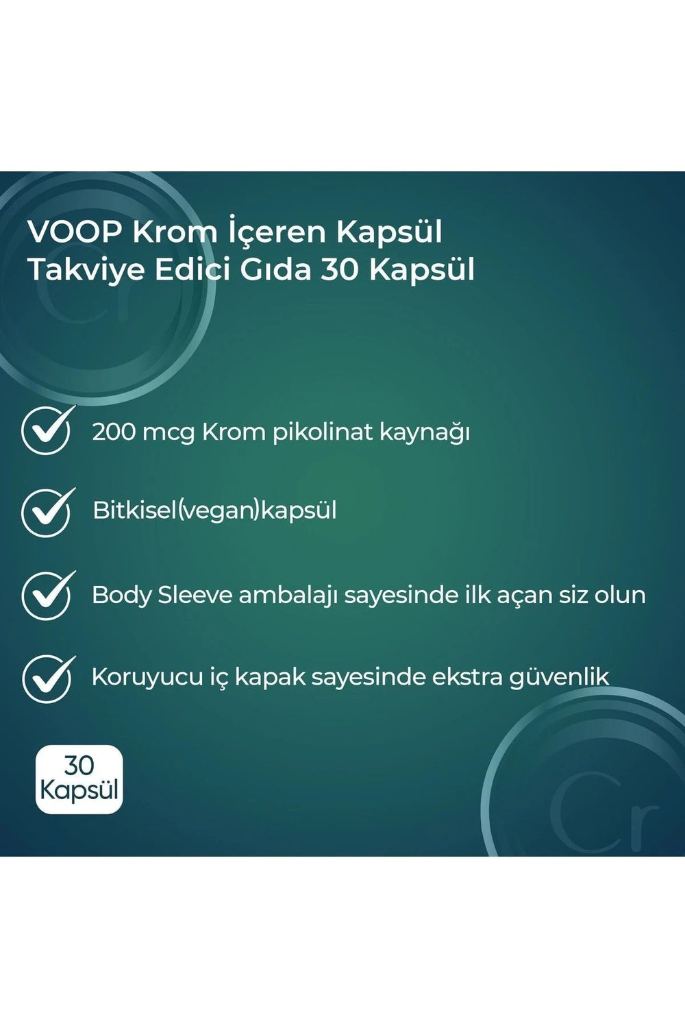 Voop Krom Pikolinat 200 mcg 30 Kapsül