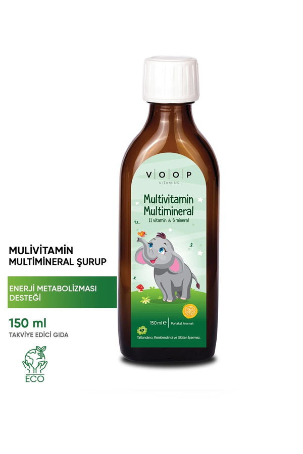 Voop Multivitamin Multimineral Portakal Aromalı Şurup 150 ml