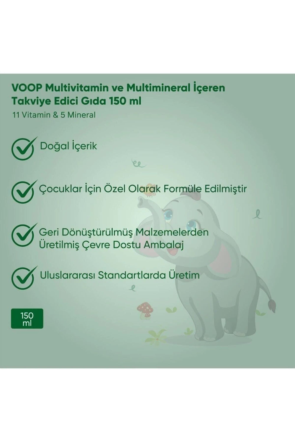 Voop Multivitamin Multimineral Portakal Aromalı Şurup 150 ml