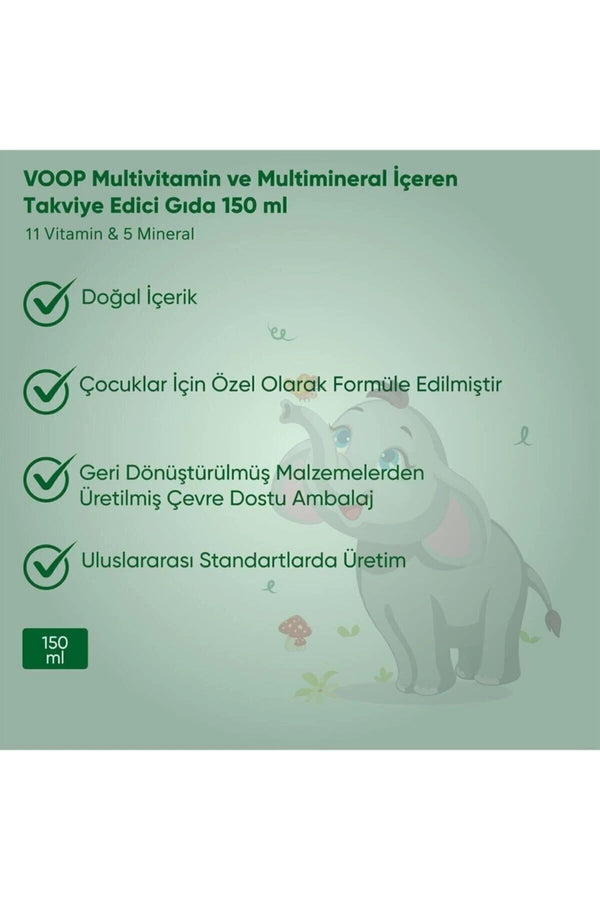 Voop Multivitamin Multimineral Portakal Aromalı Şurup 150 ml