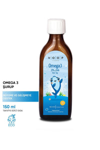 Voop Omega-3 Kids Balık Yağı Şurup Portakal Aromalı 150 ml