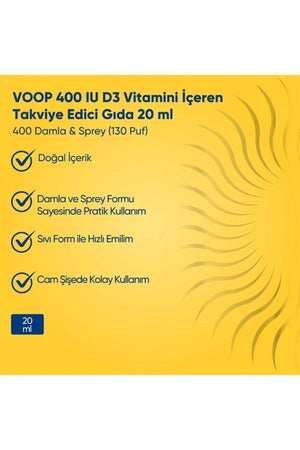 Voop Vitamin D3 400 IU 20 ml