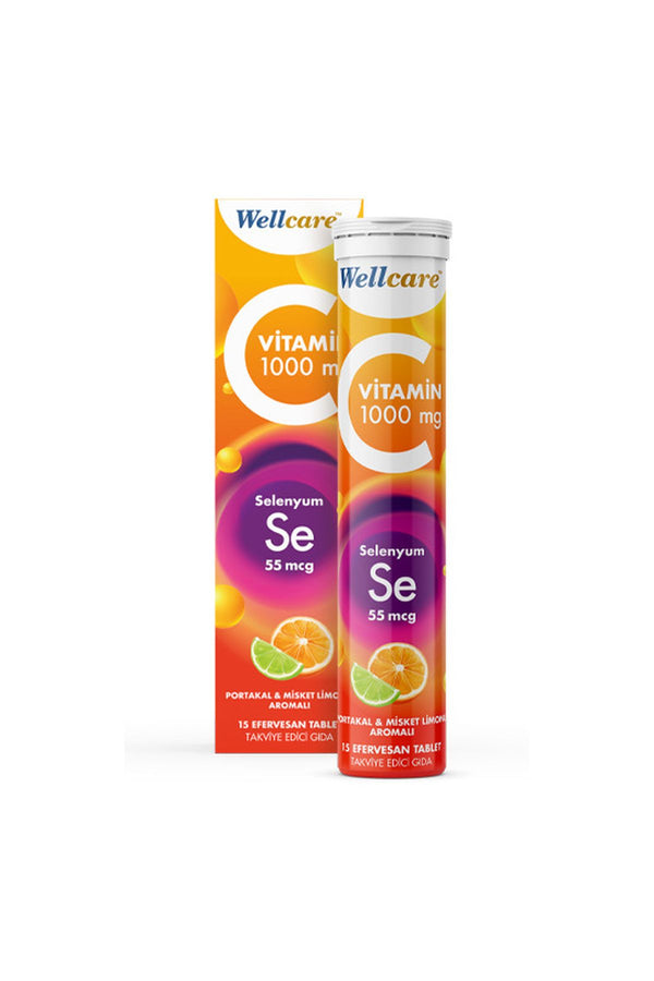 Wellcare Vitamin C + Selenyum 15 Efervesan Tablet