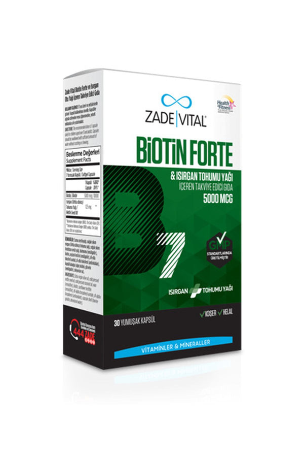 Zade Vital Biotin Forte 5000 mcg 30 Kapsül