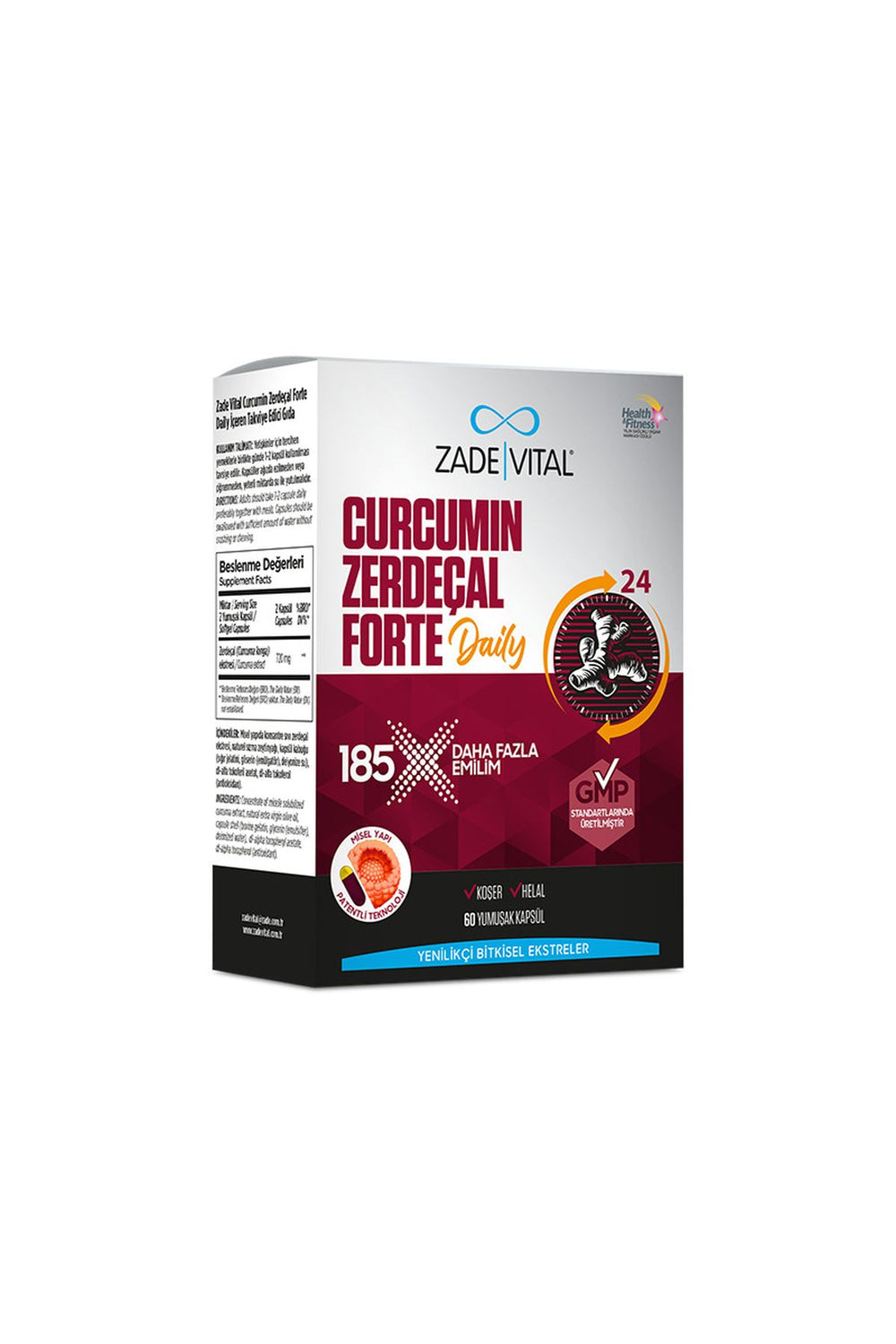 Zade Vital Curcumin Forte Daily 360 mg 60 Kapsül